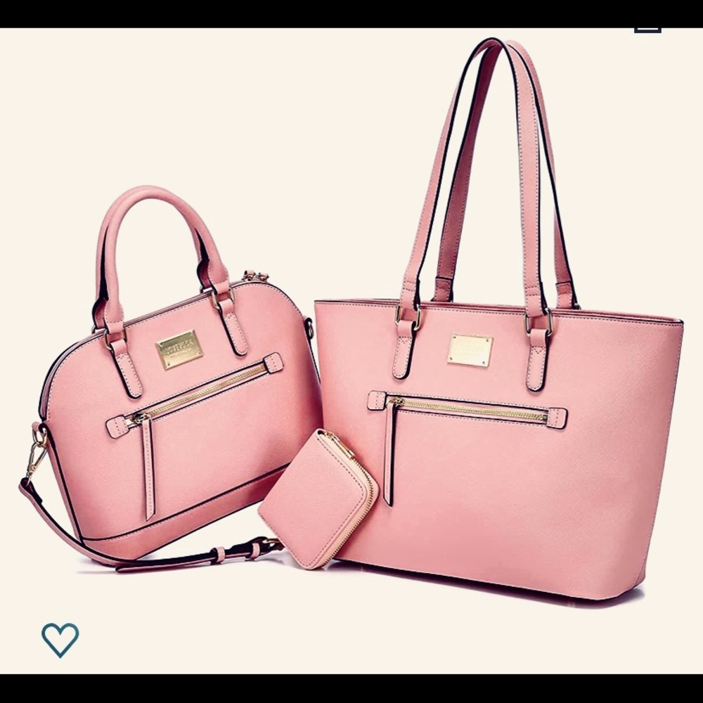 Pink Tie-Die Leather Tote & Matching Crossbody Bag